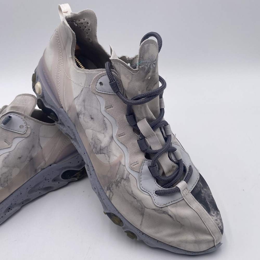 Nike Kendrick Lamar x React Element 55‎ Pure Platinum Shoes Size 10 Cleaned